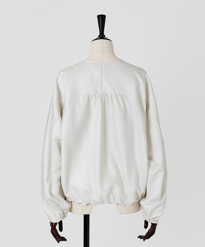 EAUVIRE ノーカラーショートブルゾン ライトグレー