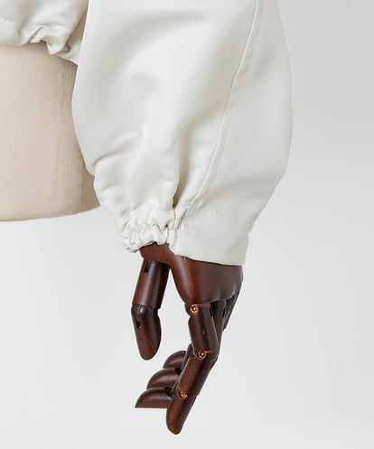 EAUVIRE ノーカラーショートブルゾン ライトグレー