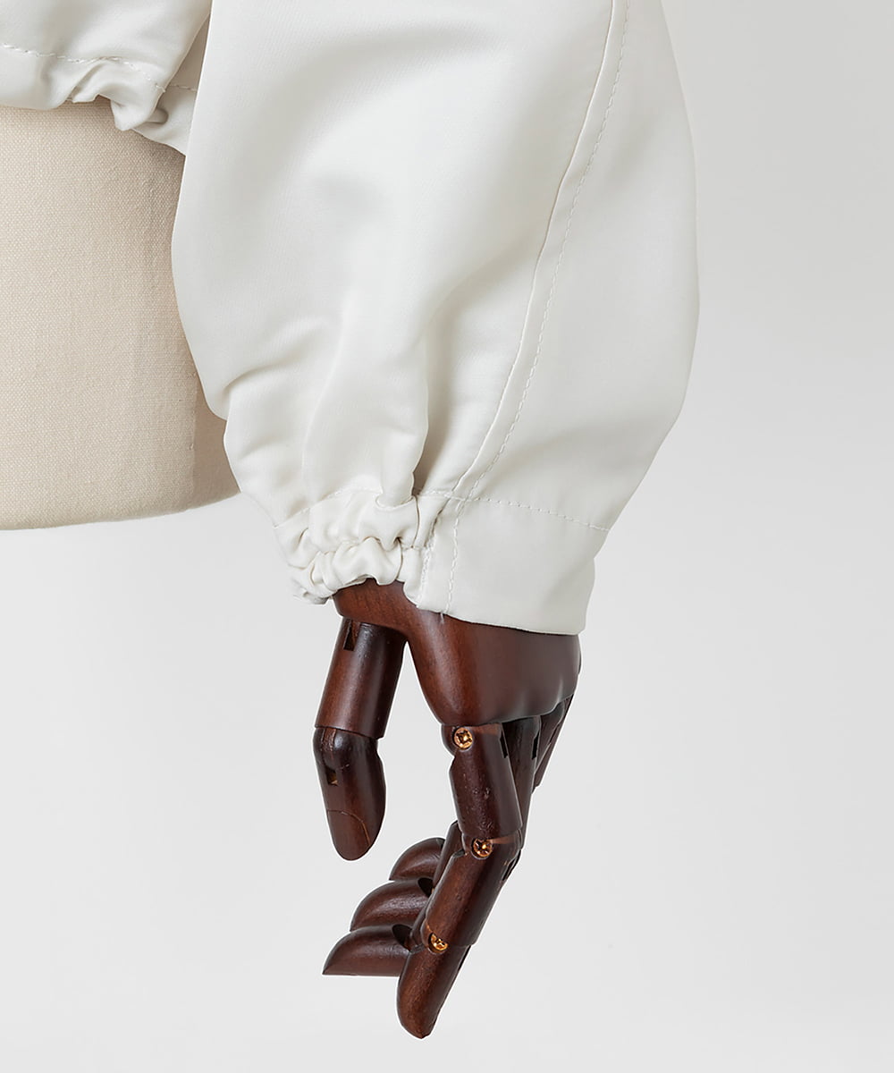 EAUVIRE ノーカラーショートブルゾン ライトグレー