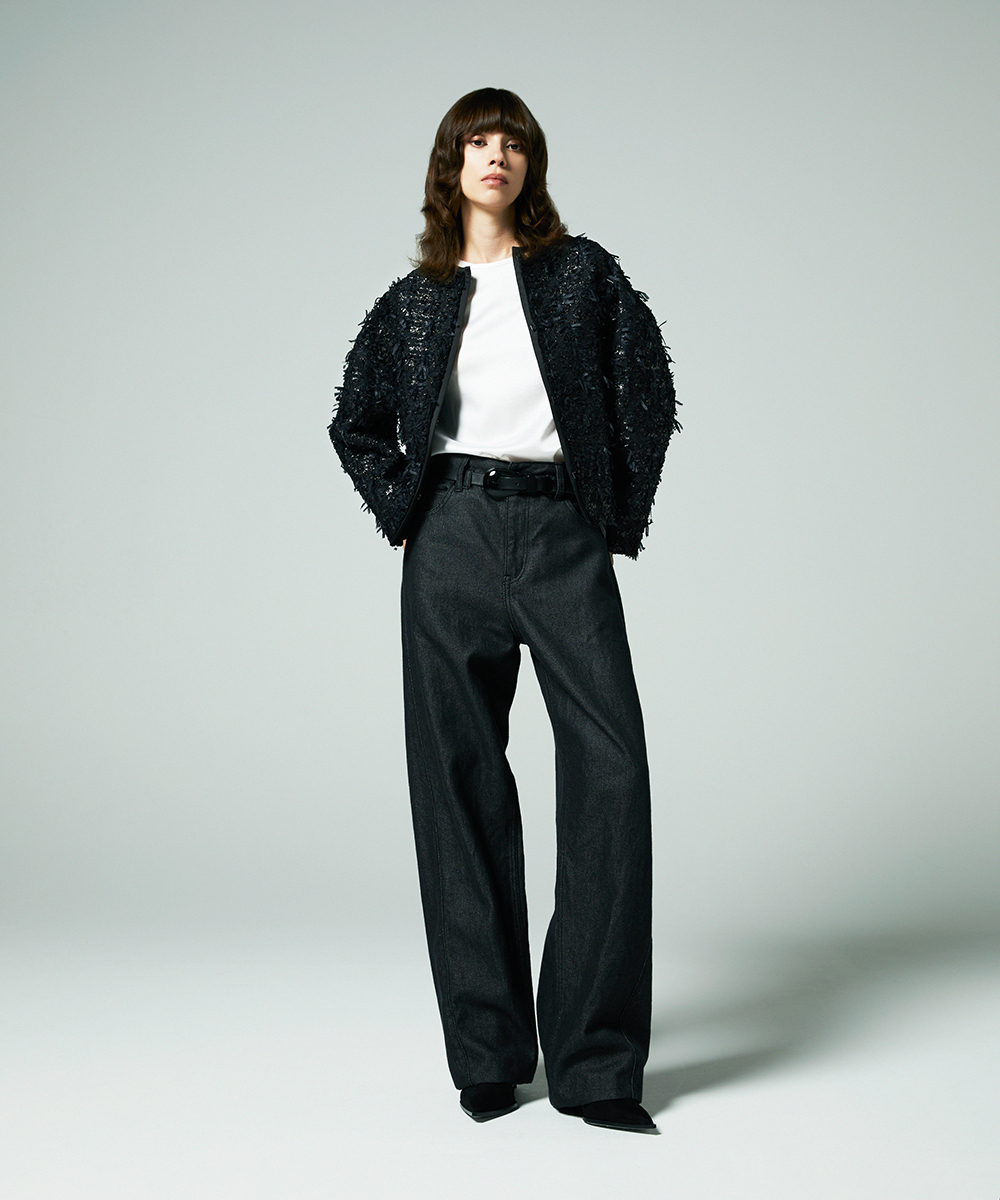 EAUVIRE リボンツイードジャケット ブラック