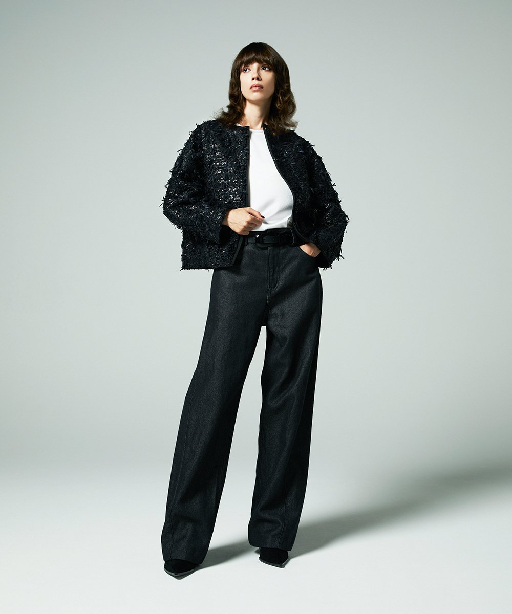 EAUVIRE リボンツイードジャケット ブラック