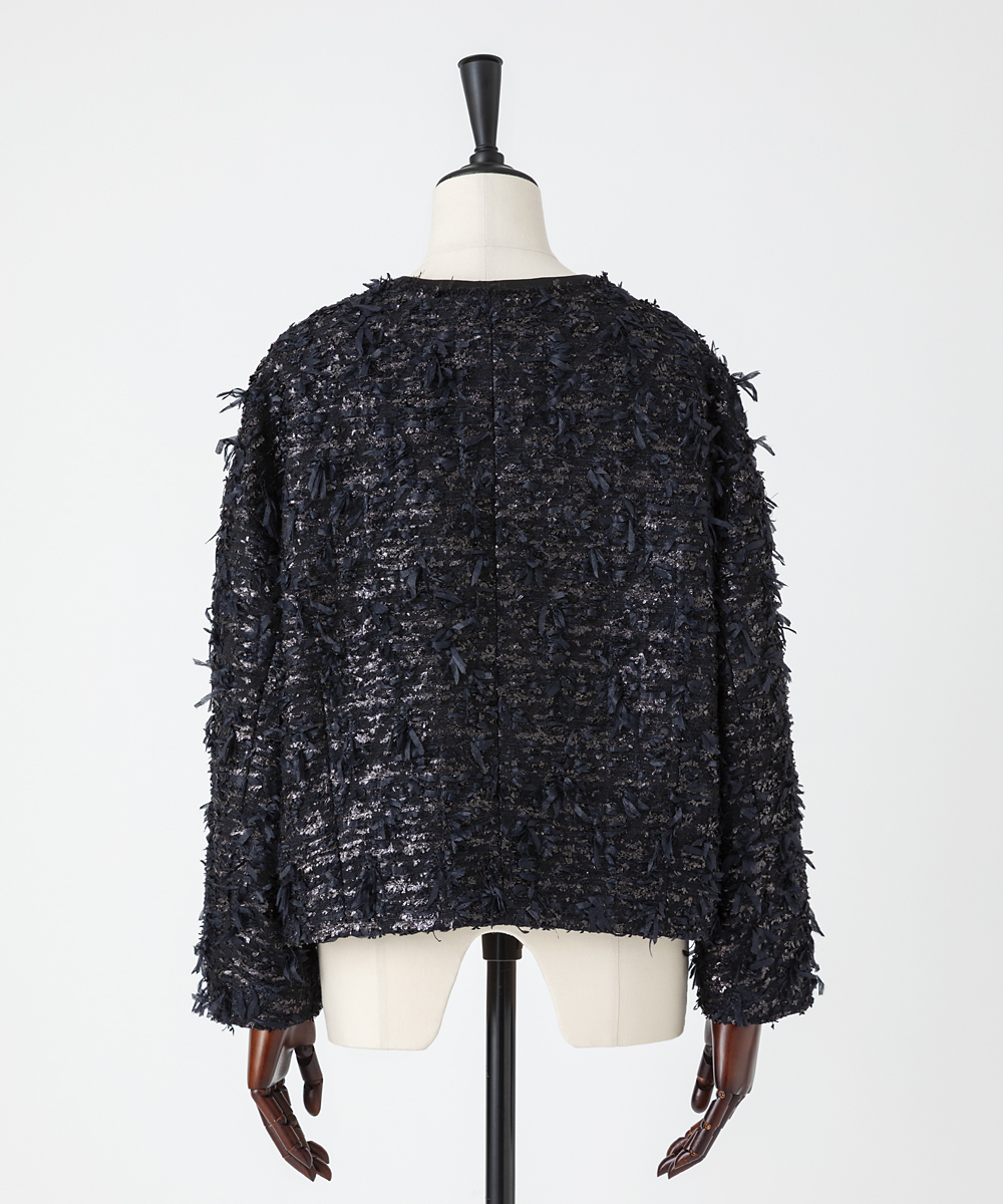 EAUVIRE リボンツイードジャケット ブラック