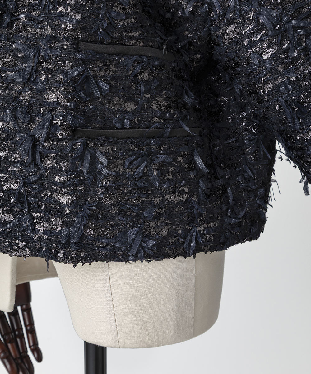 EAUVIRE リボンツイードジャケット ブラック