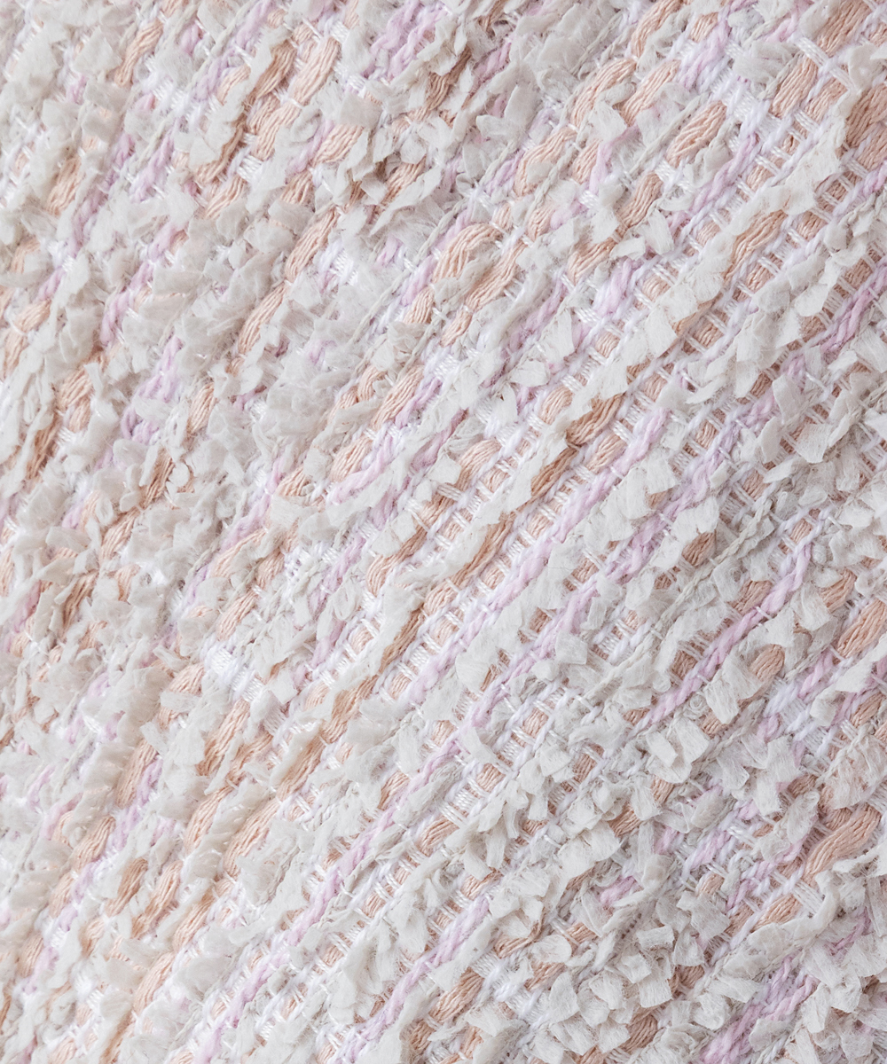 EAUVIRE ツイードフリンジジレ ピンク