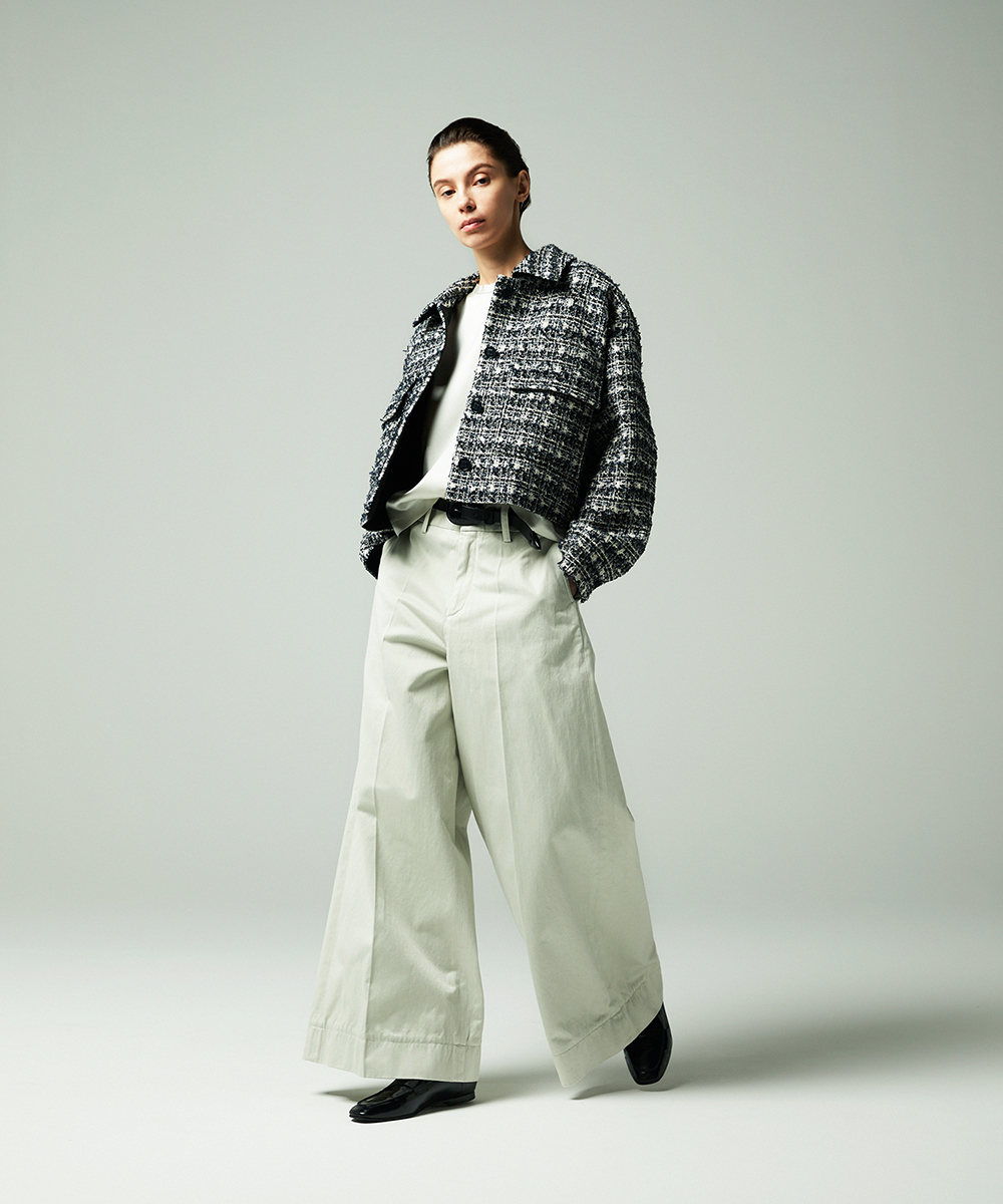 EAUVIRE ミックスツイードジャケット ネイビー