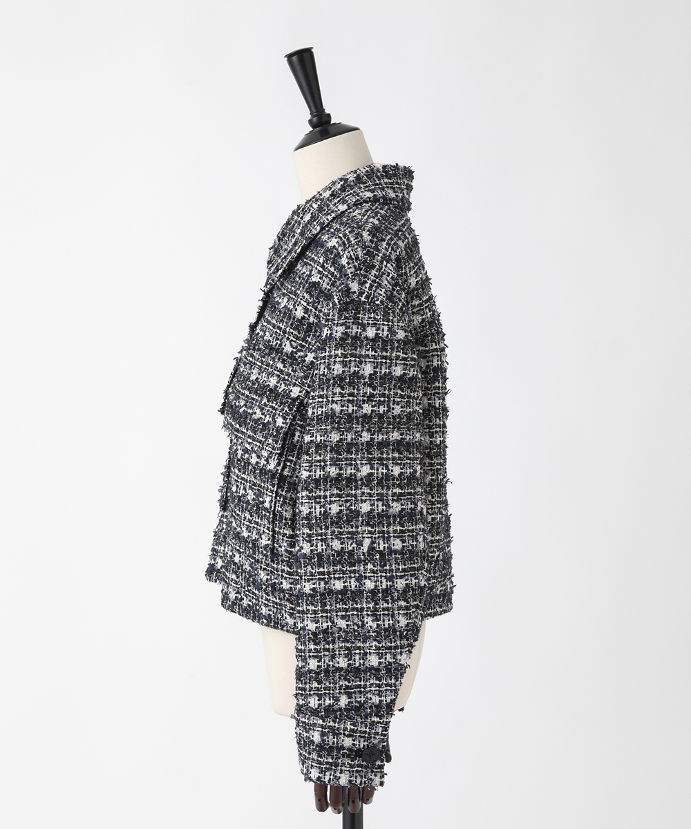 EAUVIRE ミックスツイードジャケット ネイビー