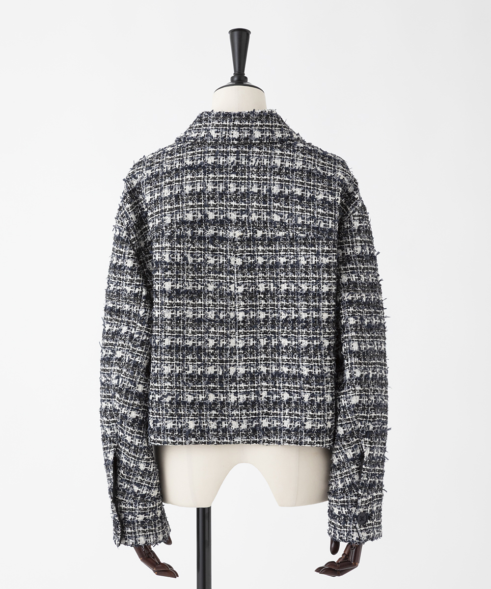 EAUVIRE ミックスツイードジャケット ネイビー