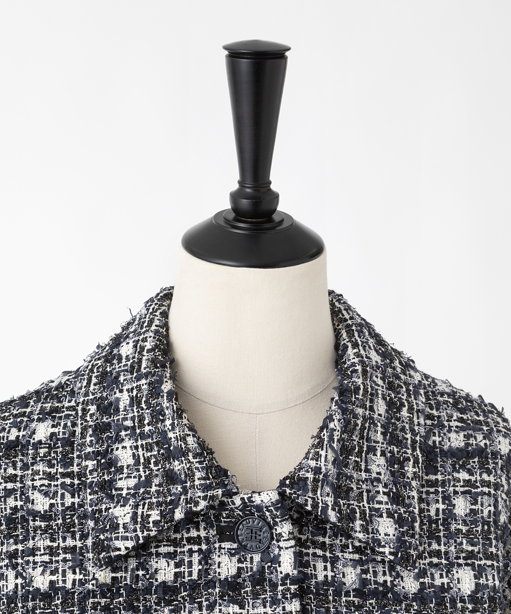 EAUVIRE ミックスツイードジャケット ネイビー