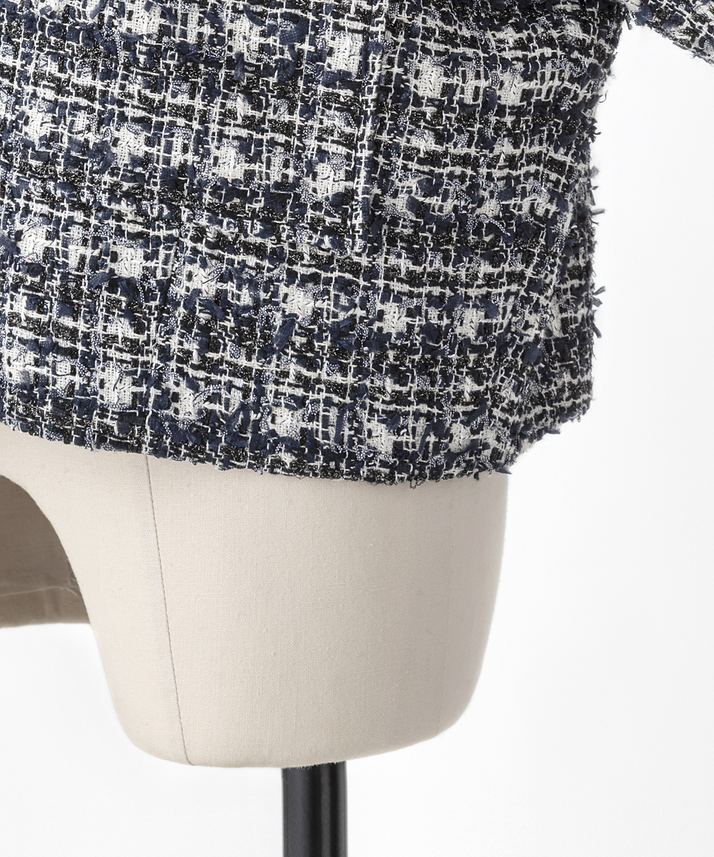 EAUVIRE ミックスツイードジャケット ネイビー