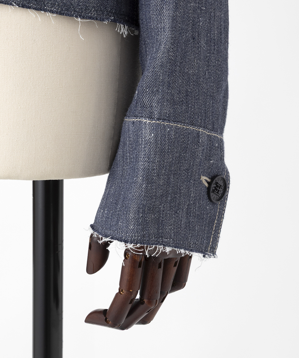 EAUVIRE ダブルリネンデニムシャツジャケット ブルー