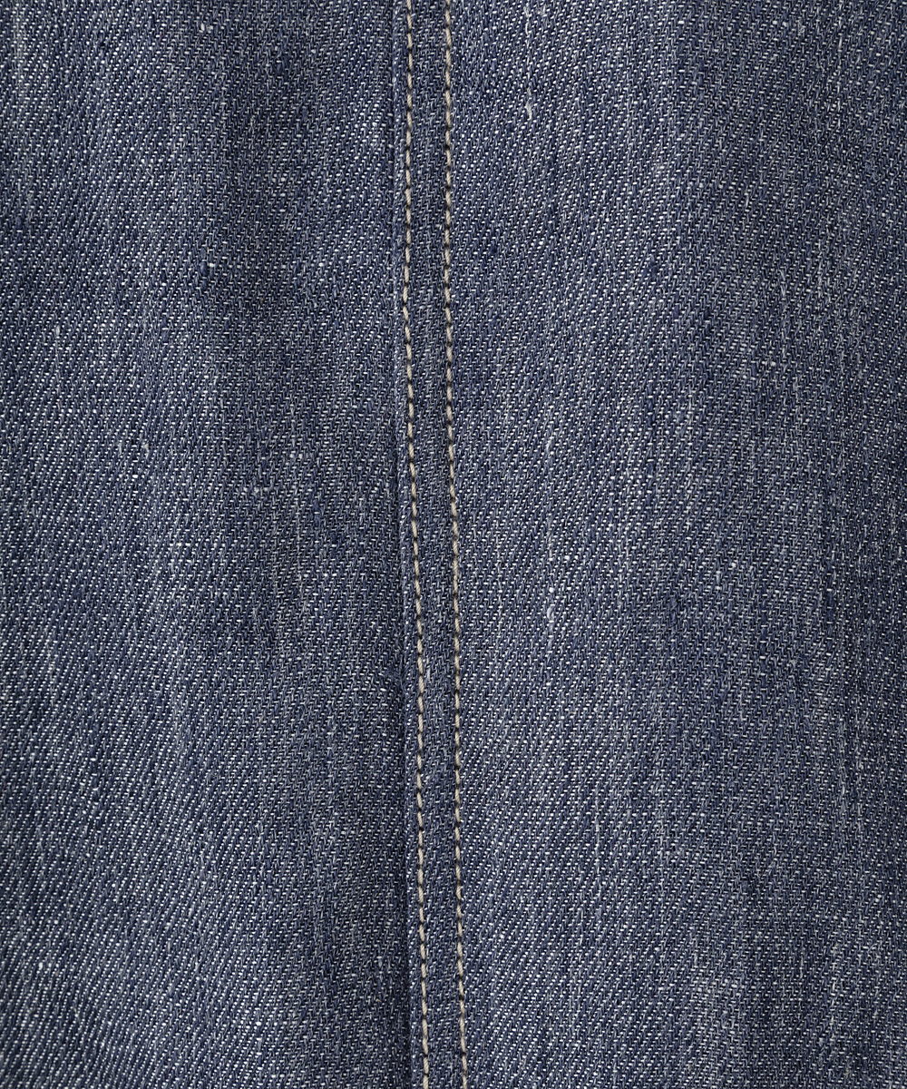 EAUVIRE ダブルリネンデニムシャツジャケット ブルー