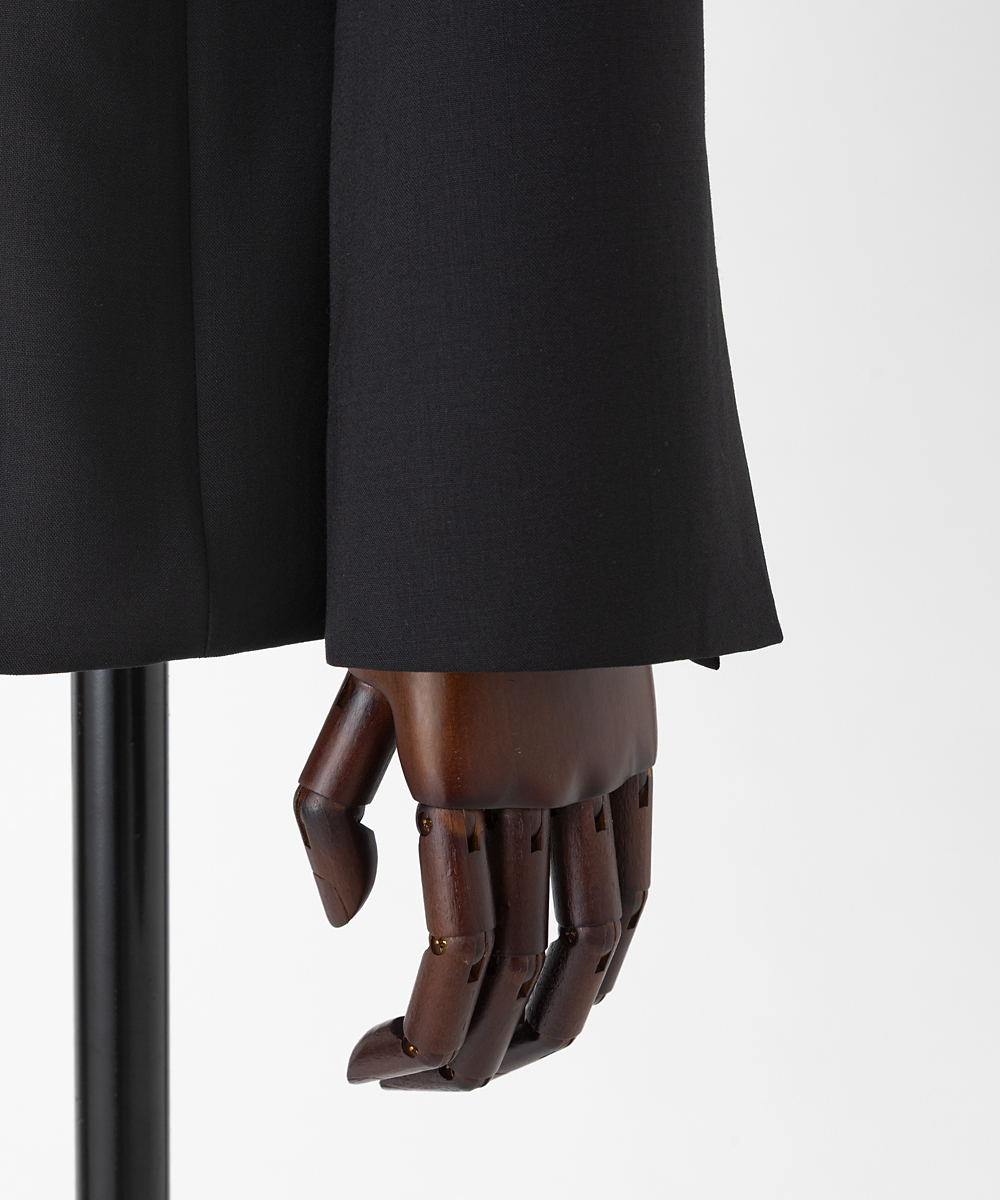 EAUVIRE サマーウールノーカラージャケット ブラック