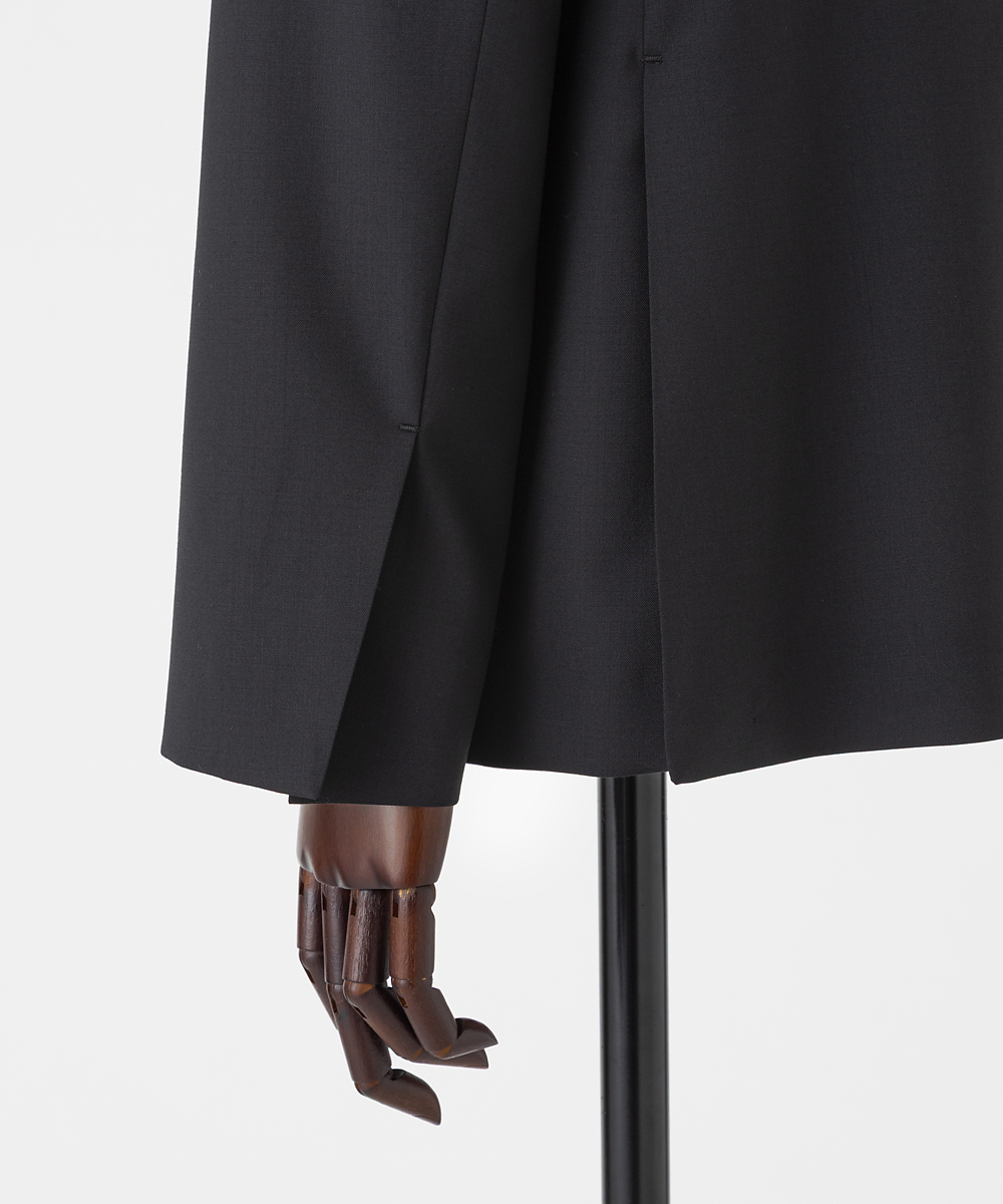 EAUVIRE サマーウールノーカラージャケット ブラック