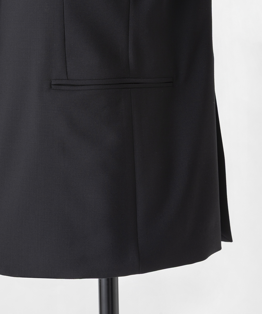 EAUVIRE サマーウールノーカラージャケット ブラック