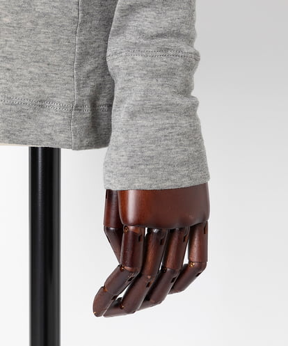 EAUVIRE コットンカシミヤタートルネックカットソー ライトグレー