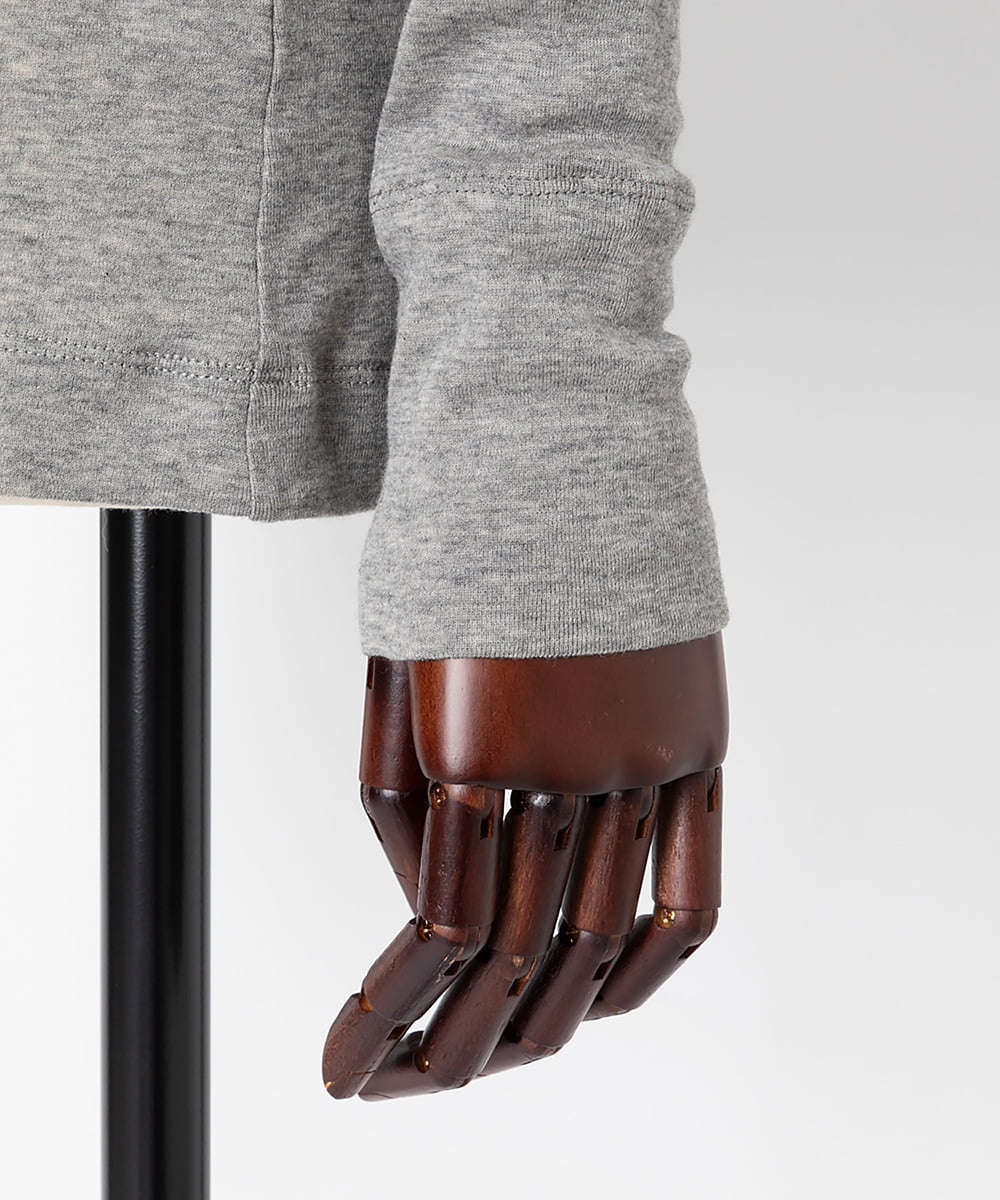 EAUVIRE コットンカシミヤタートルネックカットソー ライトグレー