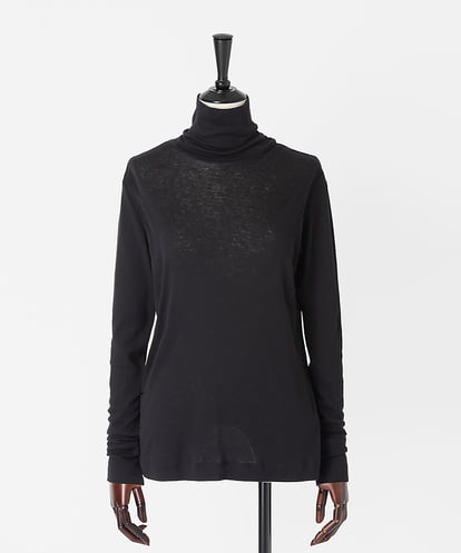 EAUVIRE コットンカシミヤタートルネックカットソー ライトグレー