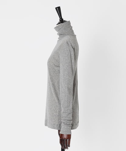 EAUVIRE コットンカシミヤタートルネックカットソー ライトグレー