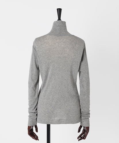 EAUVIRE コットンカシミヤタートルネックカットソー ライトグレー