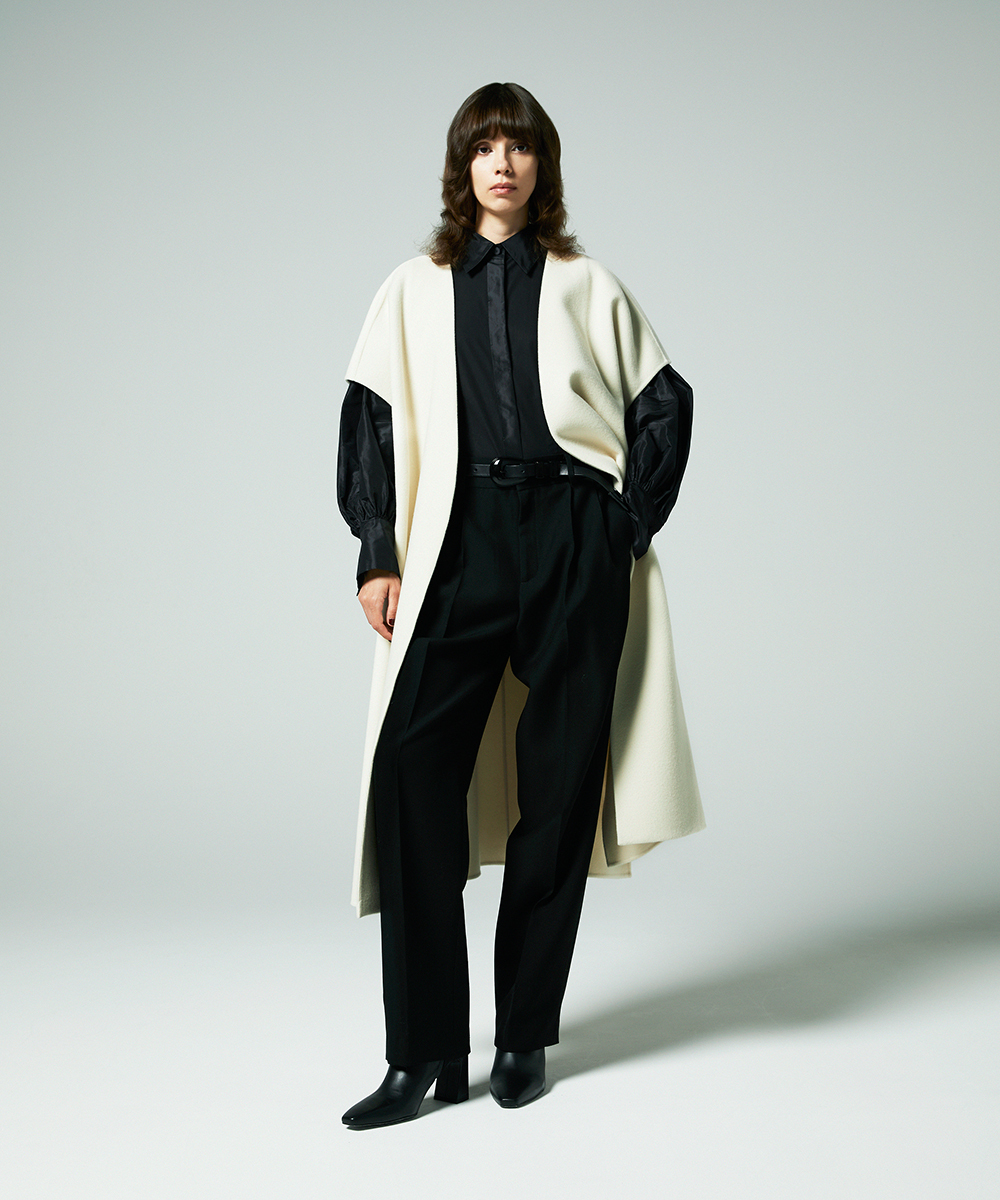 EAUVIRE 2タックパンツ ブラック