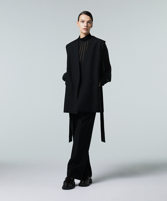 EAUVIRE 2タックパンツ ブラック