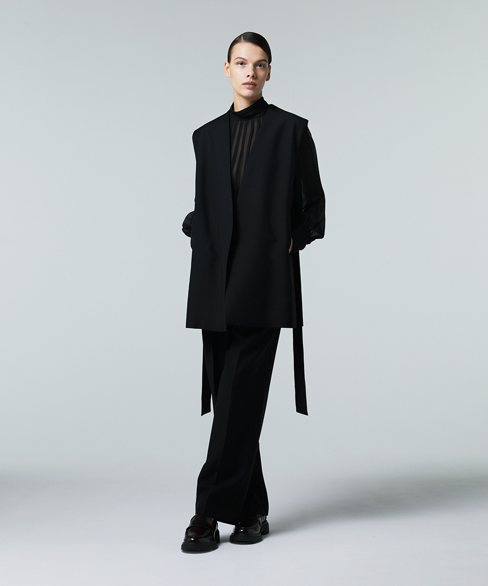 EAUVIRE 2タックパンツ ブラック