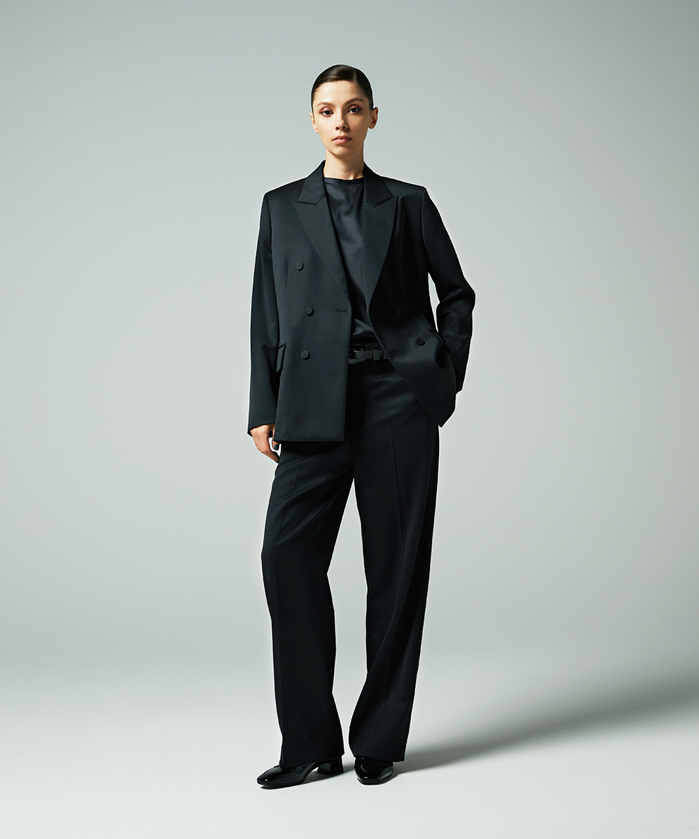 EAUVIRE ナローストレートパンツ ブラック