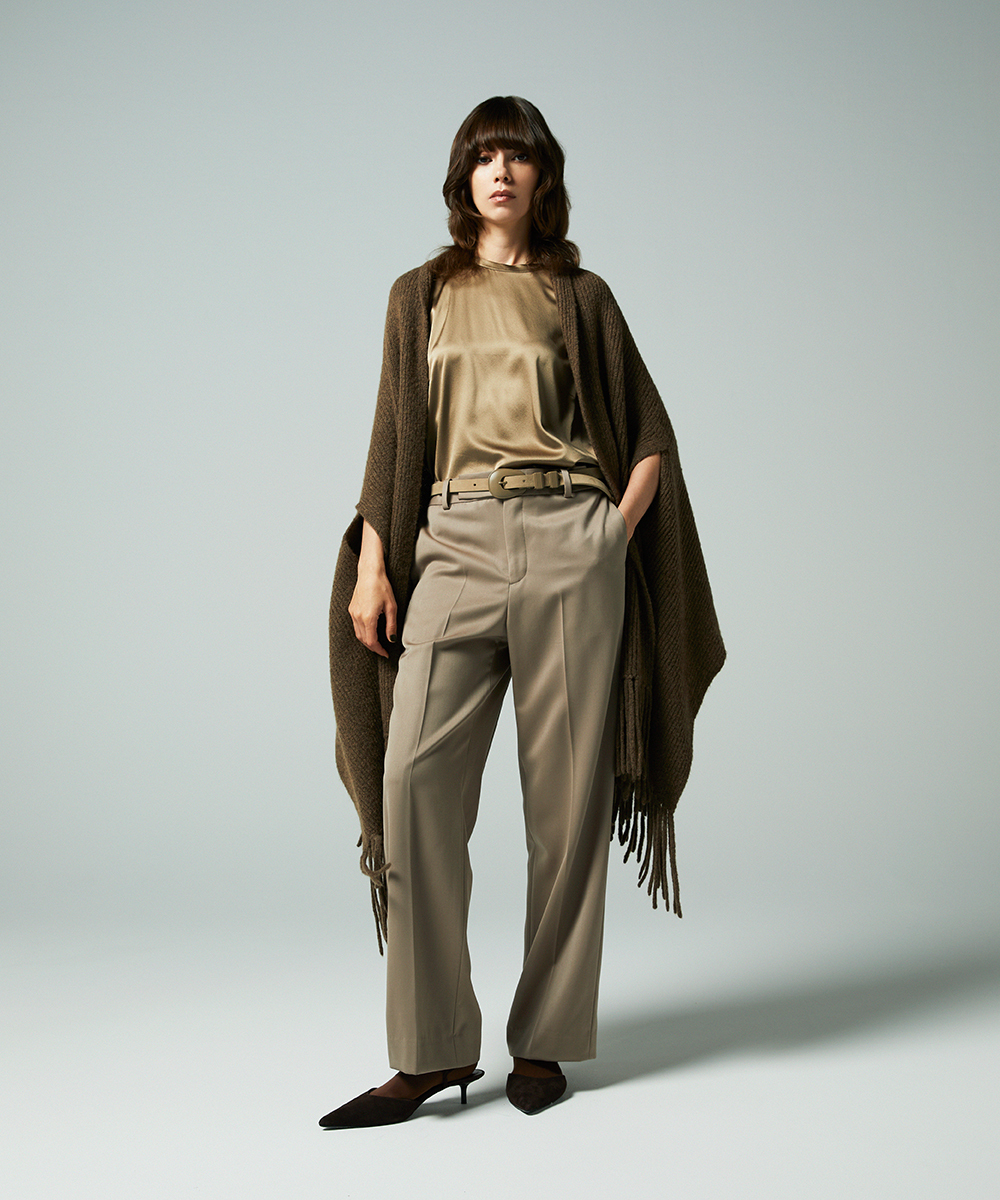 EAUVIRE ナローストレートパンツ ブラック