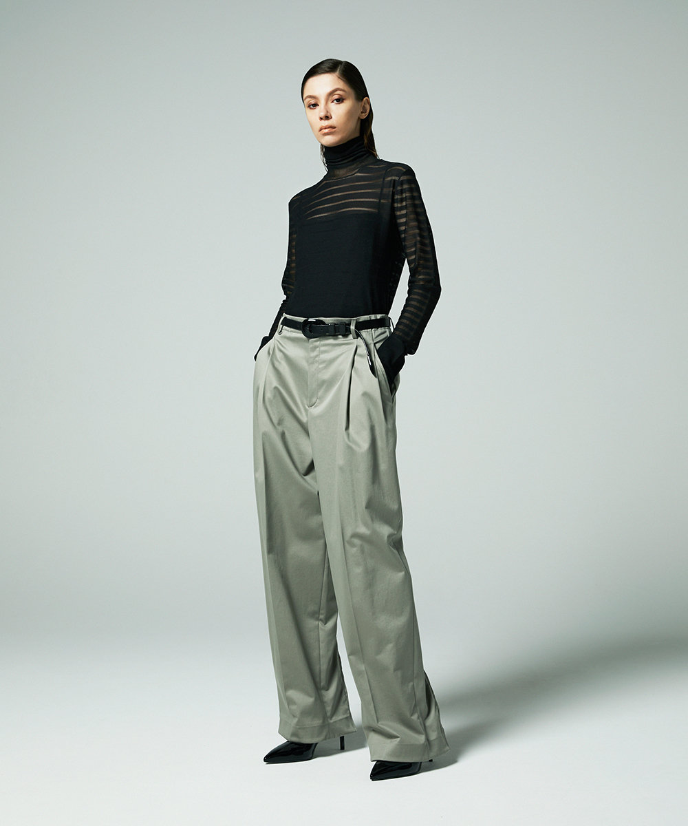 EAUVIRE クロスバックトラウザーズ ベージュ