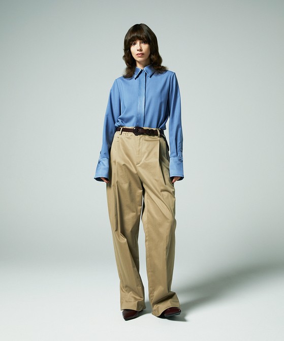 EAUVIRE クロスバックトラウザーズ ベージュ