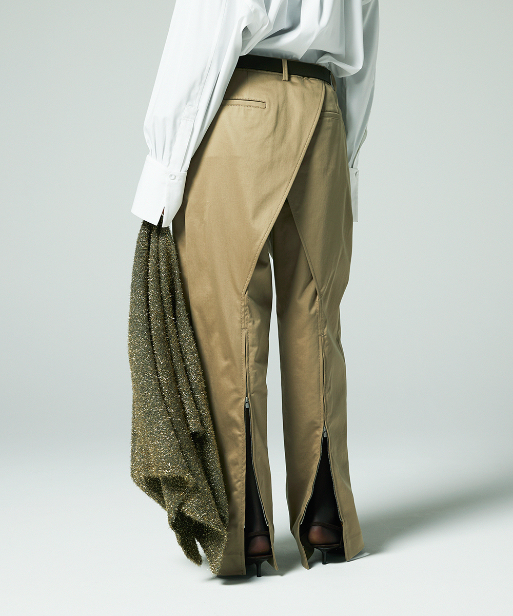 EAUVIRE クロスバックトラウザーズ ベージュ