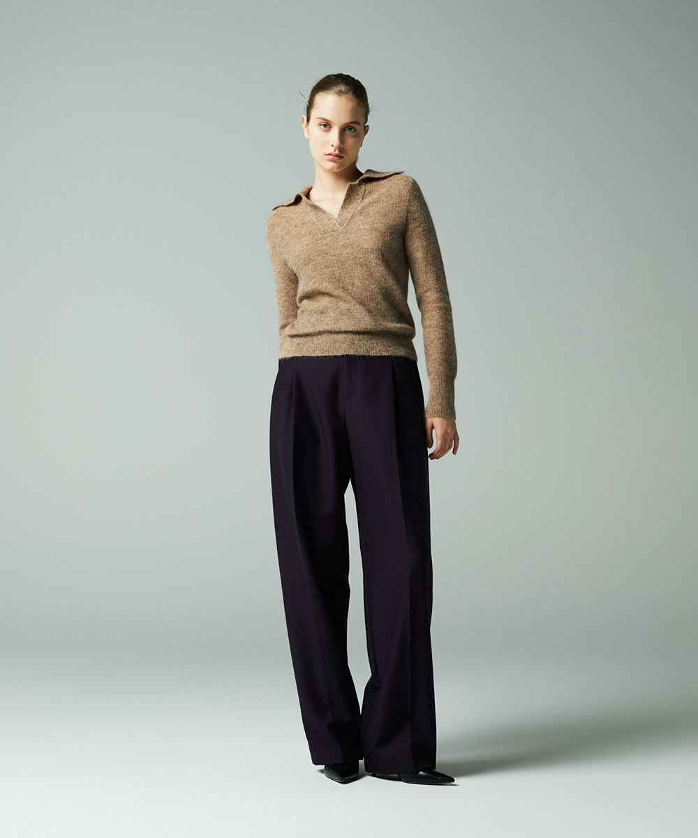 EAUVIRE キッドモヘアサイドベルトパンツ プラム