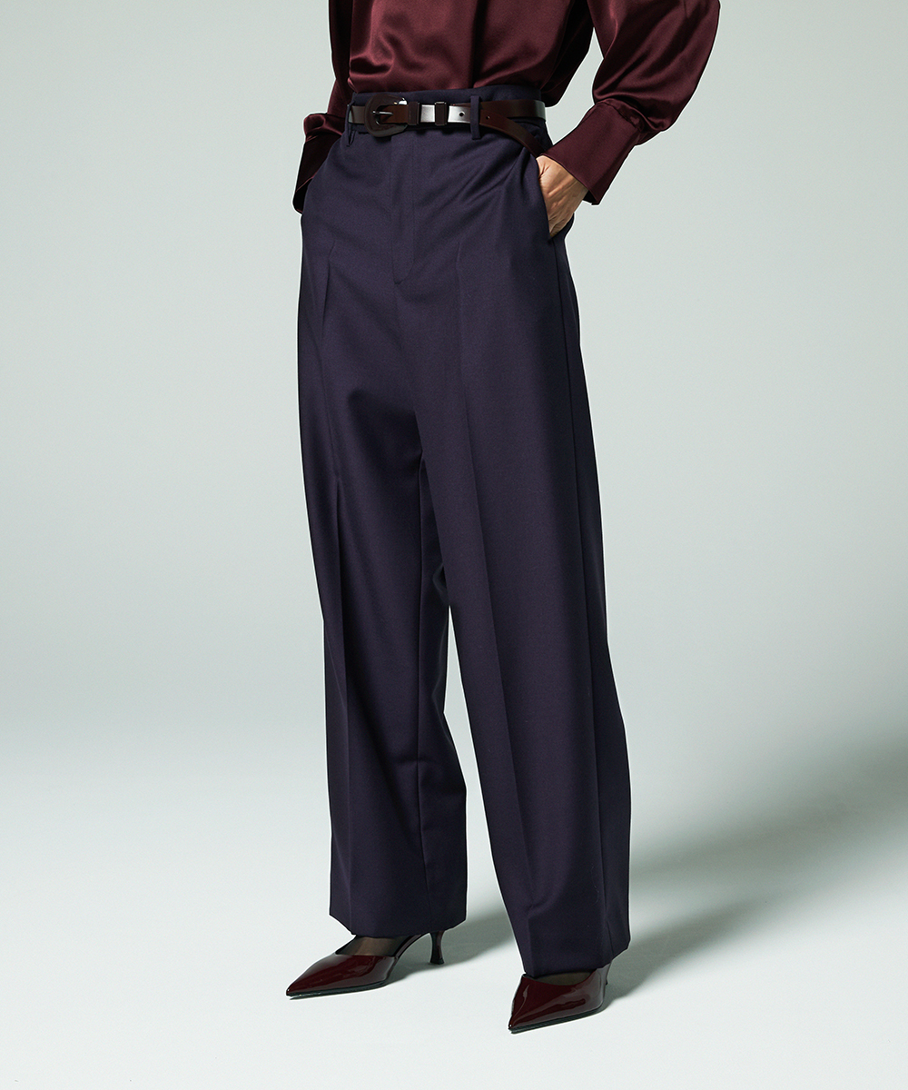 EAUVIRE キッドモヘアストレートパンツ プラム