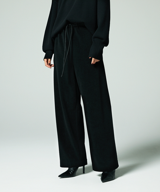 EAUVIRE ウールフリースパンツ ブラック