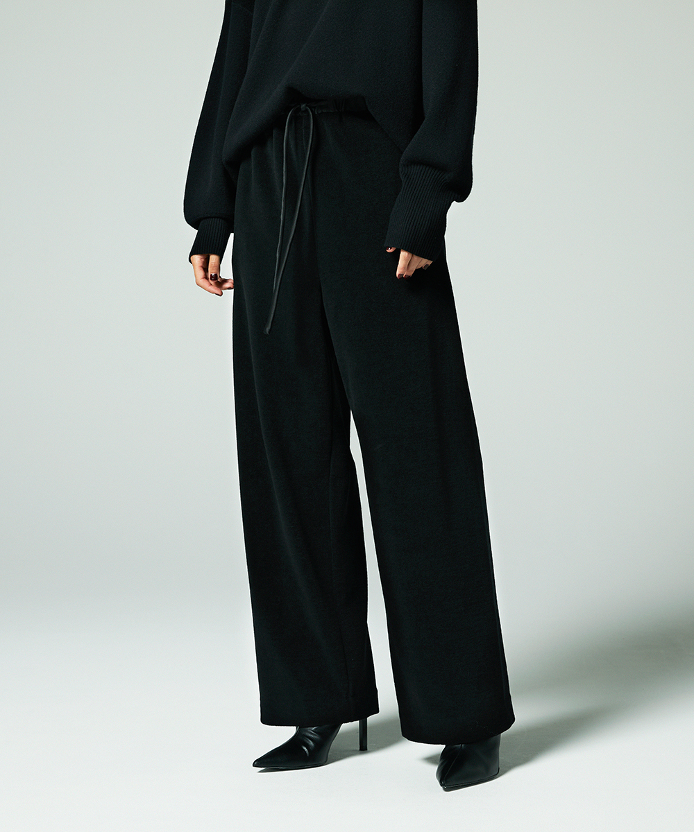 EAUVIRE ウールフリースパンツ ブラック