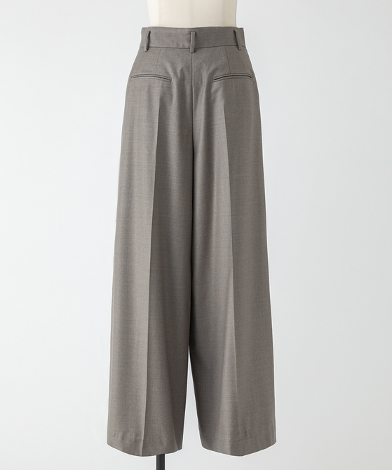 EAUVIRE 3タックワイドパンツ ブラウン