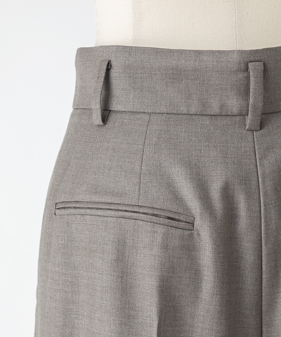 EAUVIRE 3タックワイドパンツ ブラウン