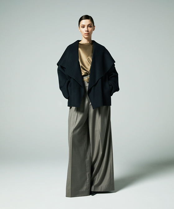 EAUVIRE 3タックワイドパンツ ブラウン