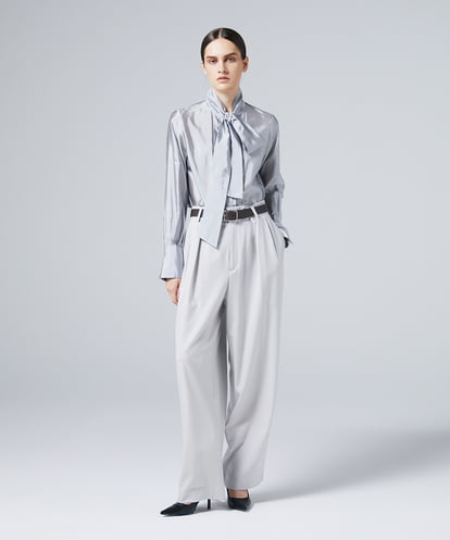 EAUVIRE ワイドテーパードパンツ ネイビー