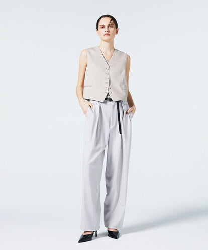 EAUVIRE ワイドテーパードパンツ ネイビー