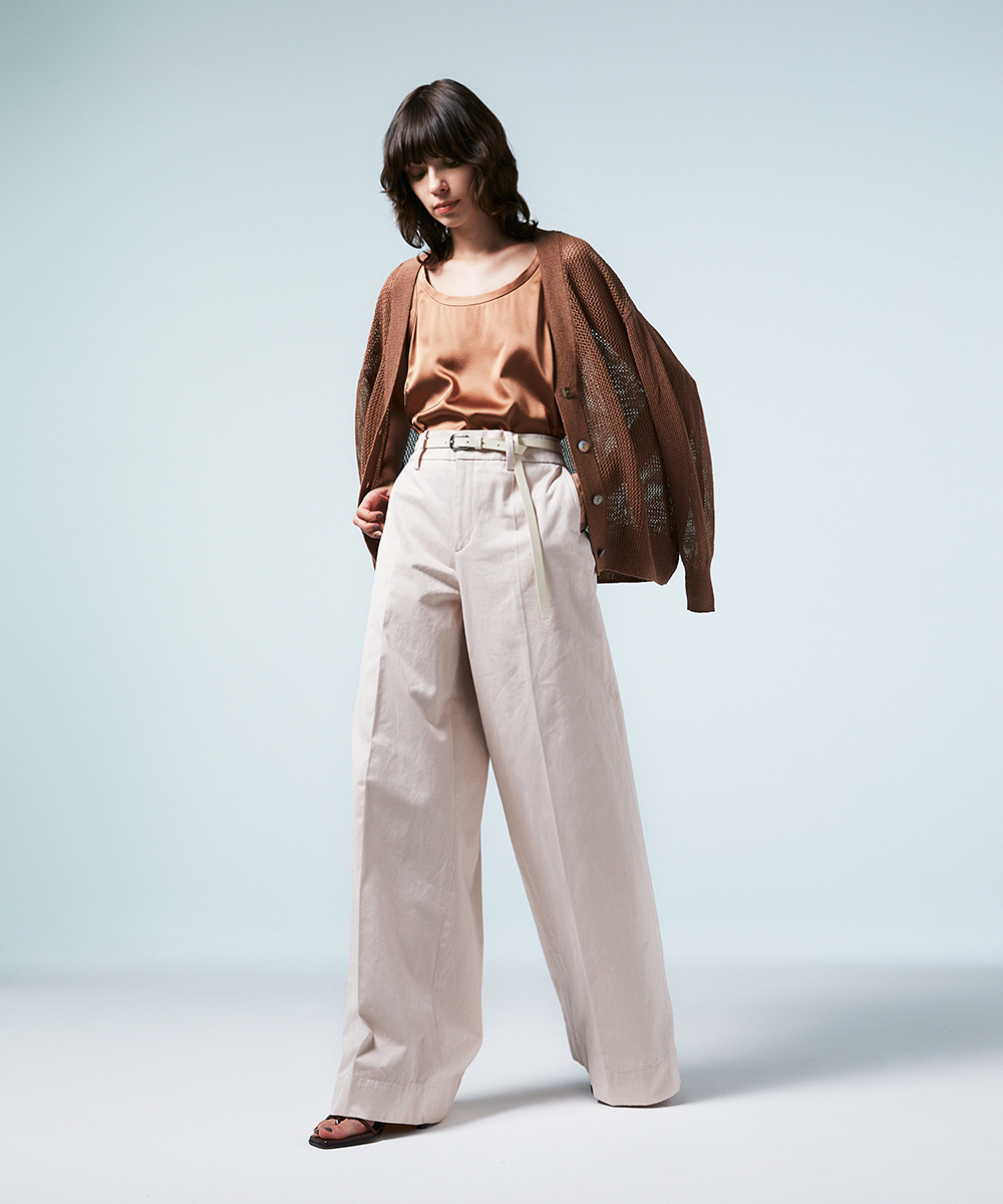 EAUVIRE ワイドレッグパンツ ピンク