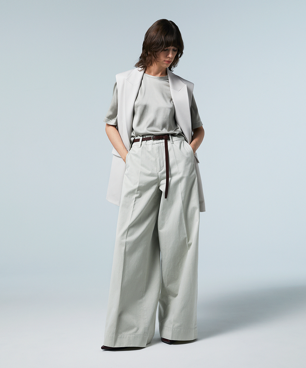 EAUVIRE ワイドレッグパンツ ピンク