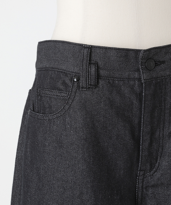 EAUVIRE ワイドストレートデニムパンツ ブラック