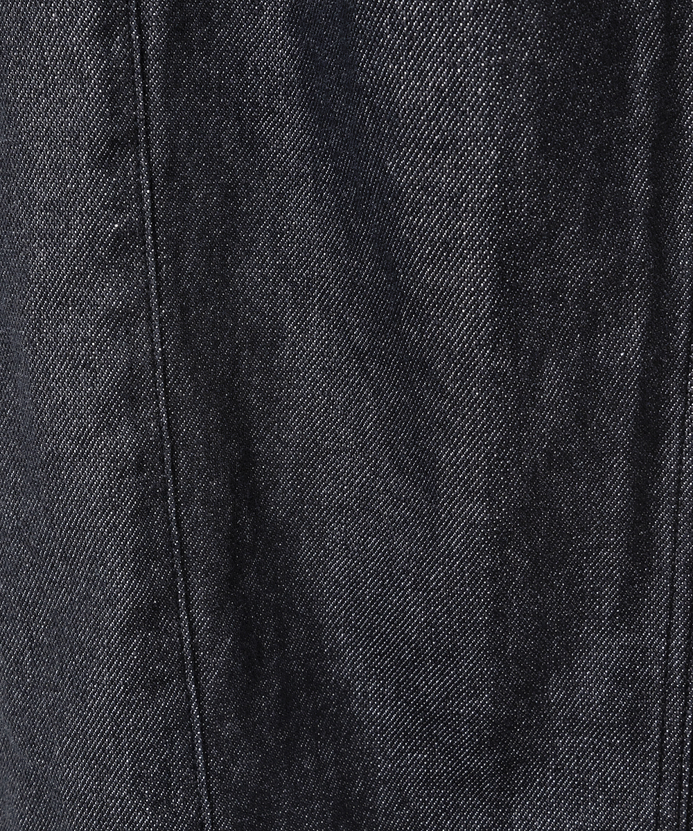 EAUVIRE ワイドストレートデニムパンツ ブラック