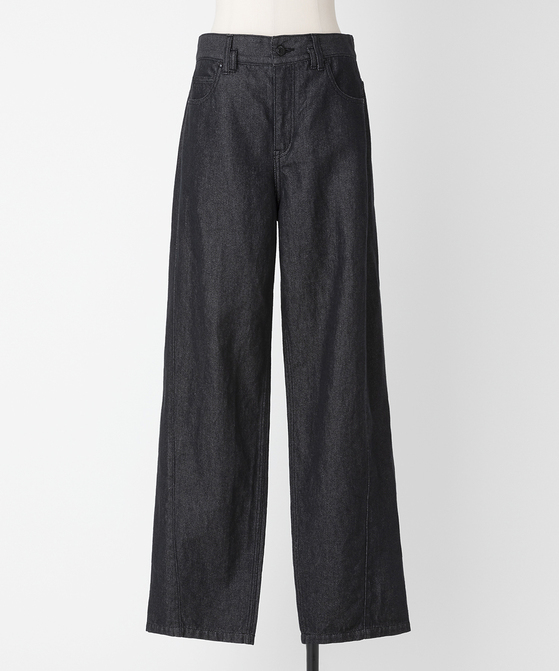 EAUVIRE ワイドストレートデニムパンツ ブラック