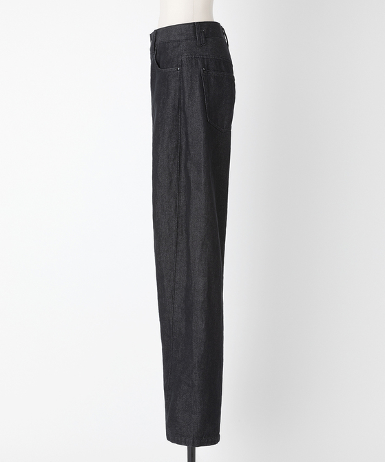 EAUVIRE ワイドストレートデニムパンツ ブラック