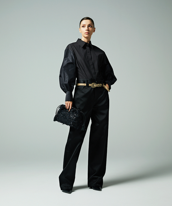 EAUVIRE ワイドストレートパンツ ブラック