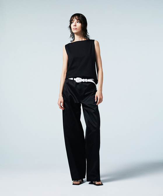 EAUVIRE ワイドストレートパンツ ブラック