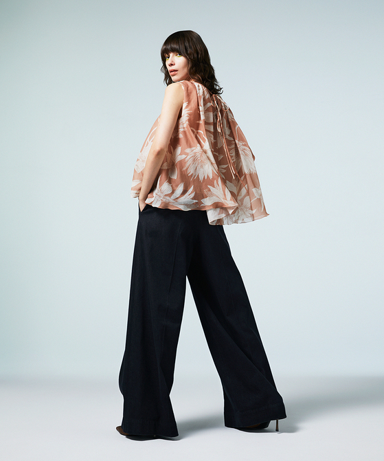 EAUVIRE ワイドストレートパンツ ブラック