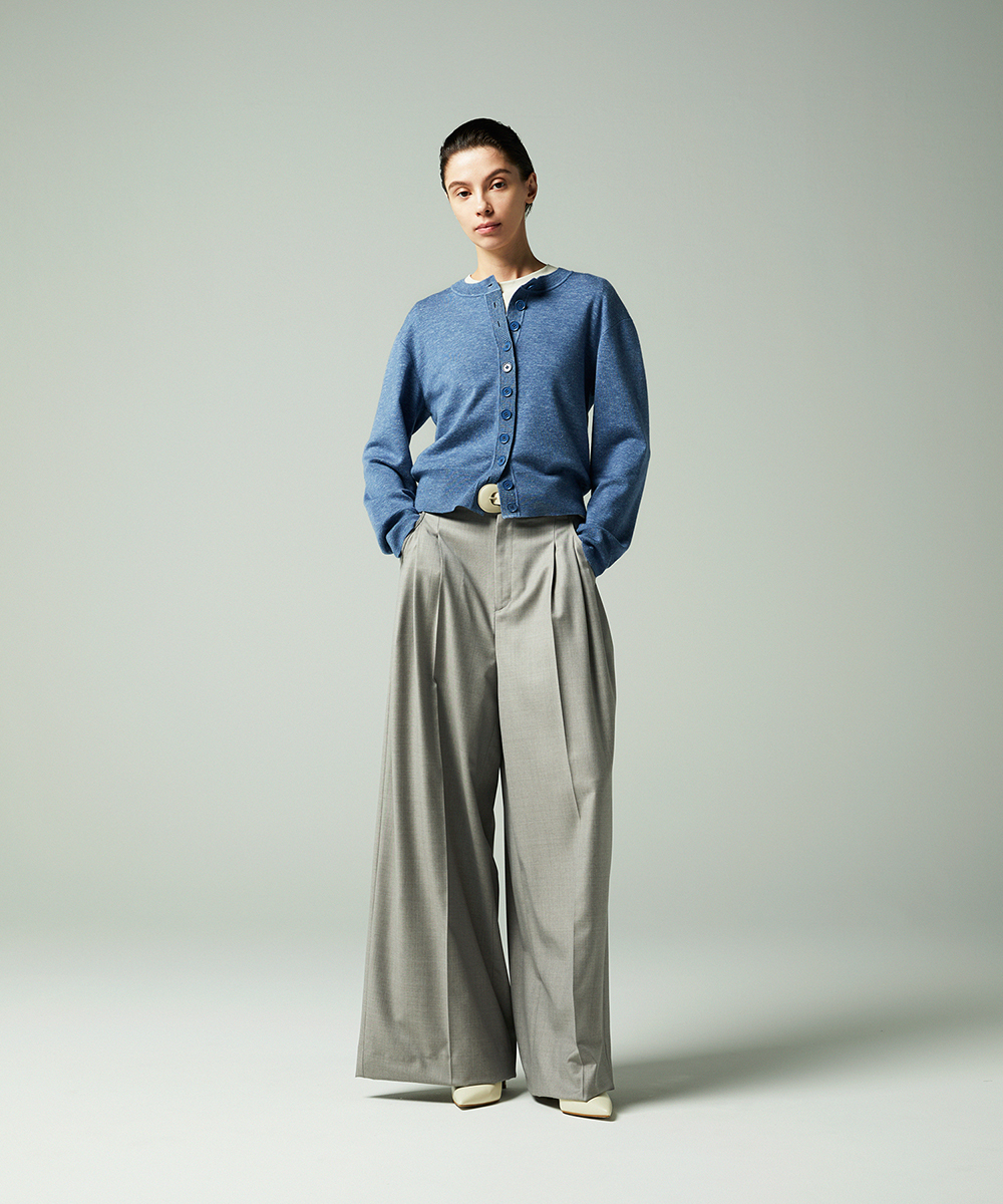 EAUVIRE 3タックワイドパンツ ブラック